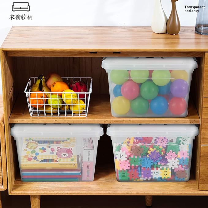 12 Quart Plastic Storage Latch Box Latching Storage Bin with Handle1 Pack