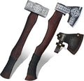 2pcs Handmade Medieval Set Viking Axe &amp Hammer Set Viking Battle Axe with Handmade Leather Sheath and HandForged Viking Hammer Viking Collectibles Viking Bearded Axe and Viking Hammer Combo Se