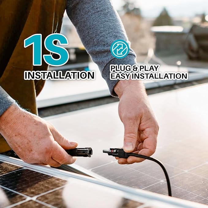 6-in-1 Solar Panel Connector Cable Kit 14AWG Heavy-Duty Weatherproof Extension Multi Output DC5521/7909/8020/XT60 for Portable Power Station RV Camping Generator(32FT)