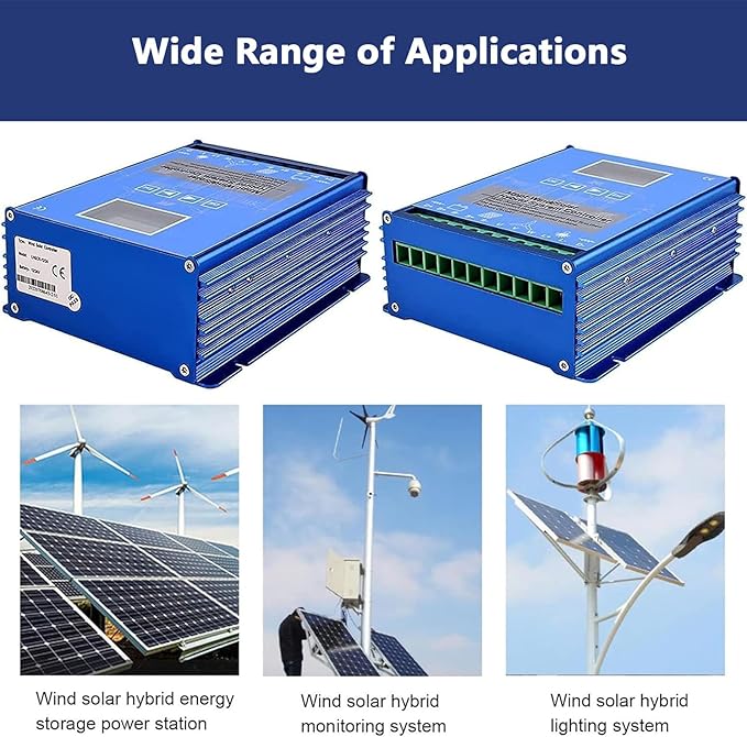 Wind Solar Hybrid Charge Controller 12000W Wind Solar Turbine Generator Controller with Dump Load 12V/24V/48V Automatic Controller for Home Boat Street Light12V