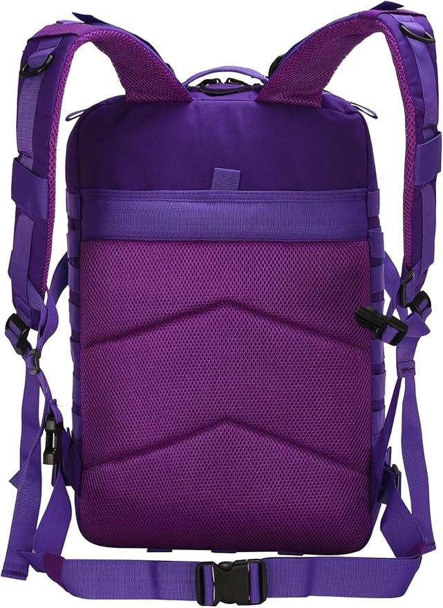 50L Military Tactical Backpack Training Gym Fitness Bag Outdoor Hiking Camping Army Molle Backpacks for Women Travel (Purple)