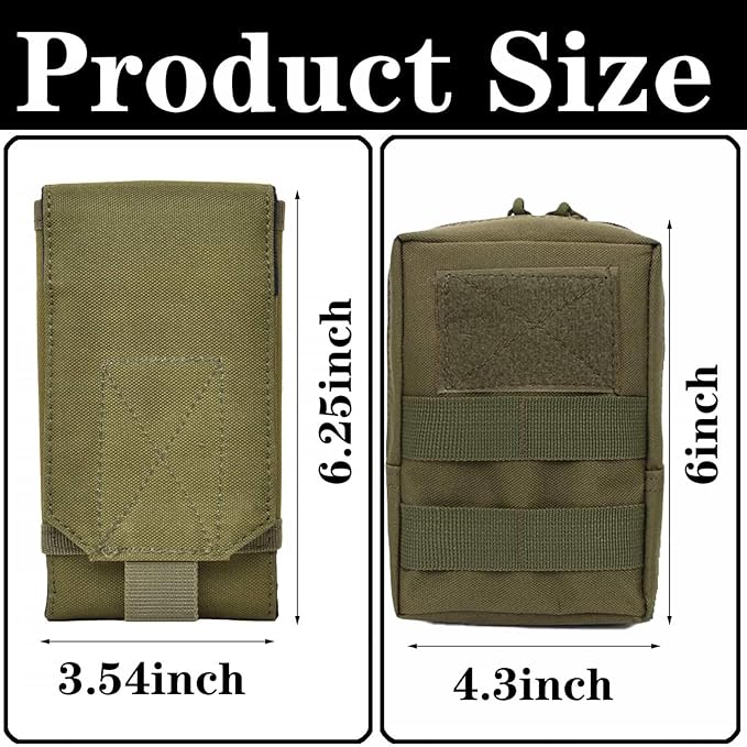 4 Pack Tactical Molle PouchesMolle Backpack AttachmentsSmall Tactical Pouch for Backpack