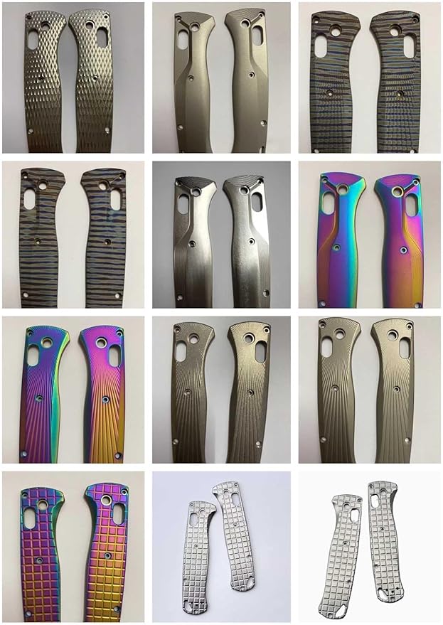 1 Pair Titanium Scales Fits for Bugout 535 CNC Handle Patch DIY Making Replacement Accessory