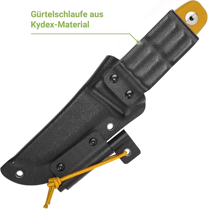SCHNITZEL DU Kids Whittling Knife – Fixed Blade Outdoor Knife for Wood Carving and Beginners Yellow