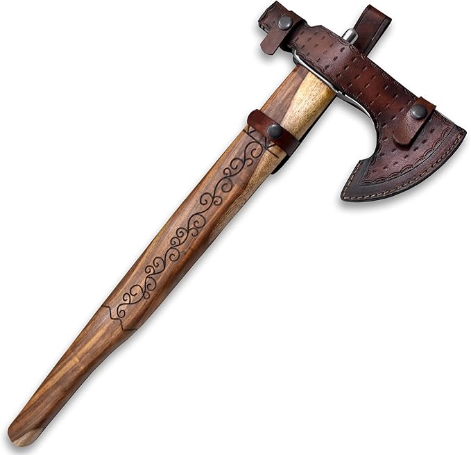 Custom Handmade Viking Axe - 1095 High Carbon Steel Bearded Axe Camping Tomahawk Axe Camping Axes and Hatchets Tomahawk Axe Axes with Sheath