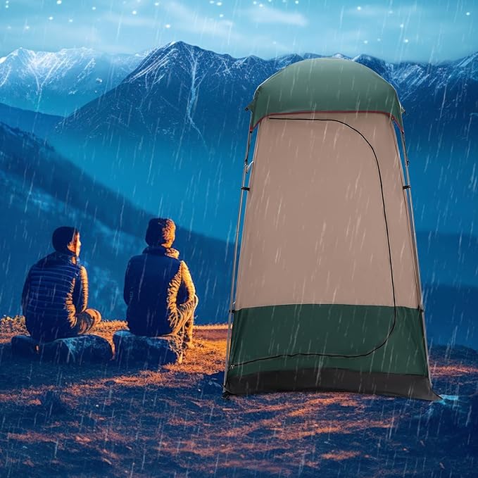 Outdoor Shower Tent Camping Privacy Shelter-Dressing Changing Room-Portable Toilet Tent for Camping Hiking Beach Toilet Shower Bathroom Green/Coffee Color
