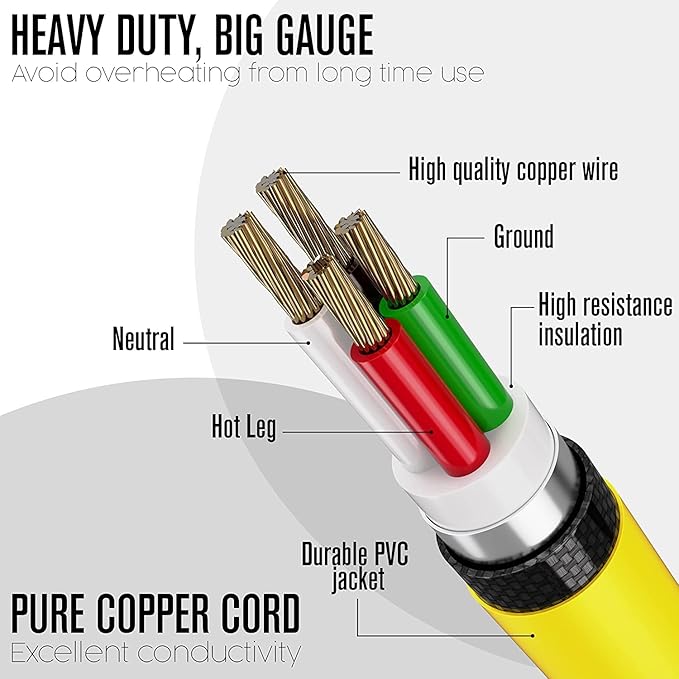 Houseables 30 Amp Generator Cord Generator Cord NEMA L14-30P to L14-30R 30 Amp Extension Cable 125/250V for 240V Use 240 Volt 30amp Power Wire 4 Prong Plug Dryer UL CUL 10 Gauge 7500W 25FT