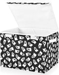 Storage Box Halloween Ghost Funny Closet Storage Bins with Lids Foldable Oxford Fabric Storage Box for Home Bedroom Closet Office (16.5x12.6x11.8 in)
