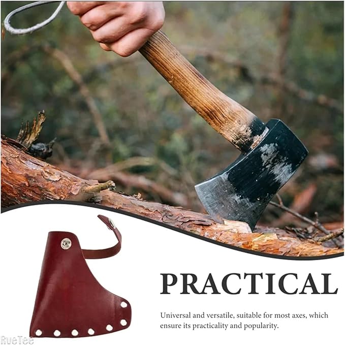Hatchet Sheath Cover Sheath Leather Hatchet Protector Head Protect for A613 600g Axe Tool(Color02)