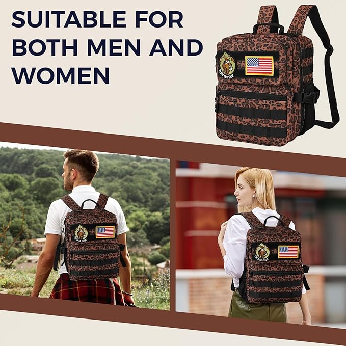 9L Mini Tactical Backpack for Men WomenSmall Military Tactical Backpack for SportGymHikingTravelCamping(Leopard)