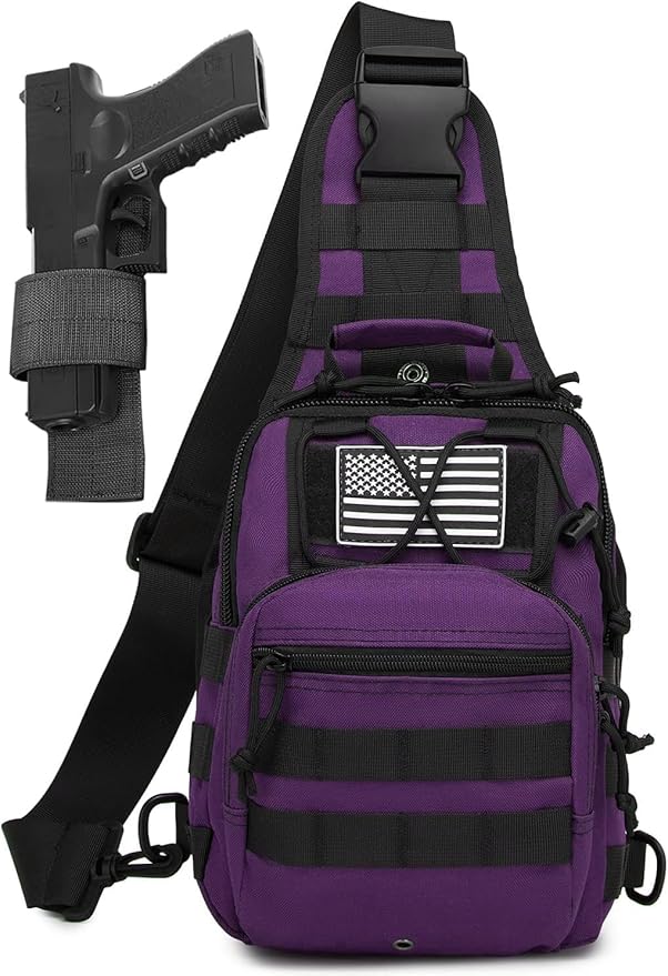 ATBP Small Tactical Sling Bag for Men with Holster Military EDC Shoulder Bag CCW Crossbody Bag 7 Liters