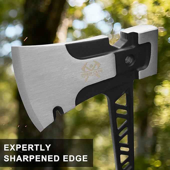 14.7 Hatchet Full Tang Forged Axe with Shock Reduction Handle and Anti-Slip Grip Camping Hatchet with Nylon Sheath