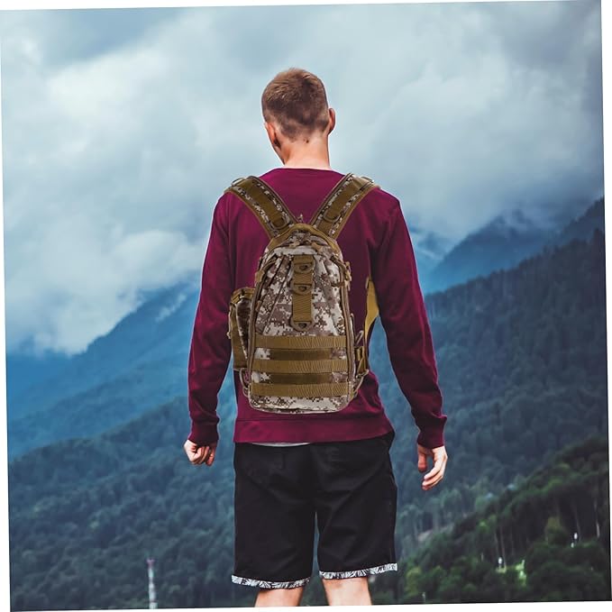 HANABASS 1pc Practical Capacity Outdoor Backpack for Travel Hiking Camping Desert Camouflage Design Multiple Pockets for Easy Storage and Organization