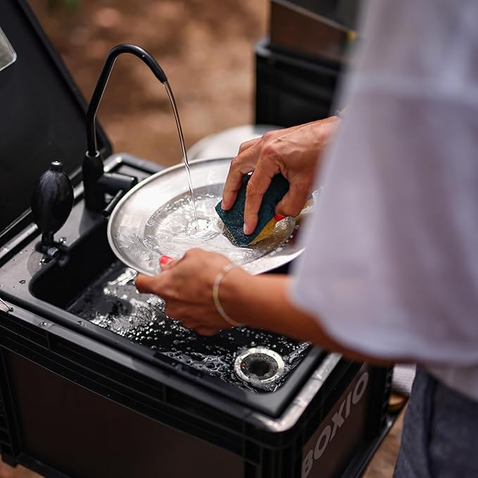 BOXIO - Portable Sink - Compact Mobile Sink for Camping Garden Outdoor Events Worksite RV Indoor