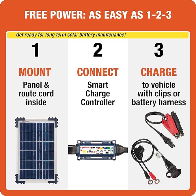 Optimate Solar Duo 10W TM522-D1 6-Step 12V / 12.8V 0.83A Weatherproof Solar Battery Saving Charger &amp maintainer