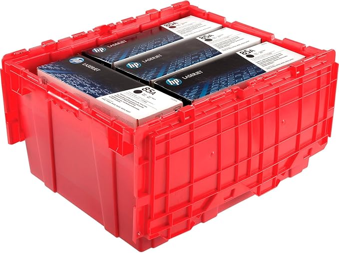 Monoflo Global Industrial Distribution Container With Hinged Lid 23-3/4x19-1/4x12-1/2 Red