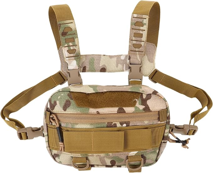 Multi-purpose Chest Bag for Men Wear-resistant Fanny Pack Durable Stylish Chest Pack for Hiking Sports Outdoor Activities Generous Storage for Phones Keys