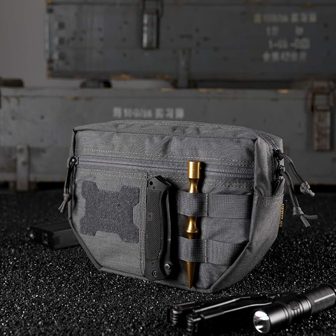EXCELLENT ELITE SPANKER Tactical Drop Dump Pouch Molle Tool Pouch with Hook &amp Loop Carrying Kit Bag for Tactical Vest Chest Rig