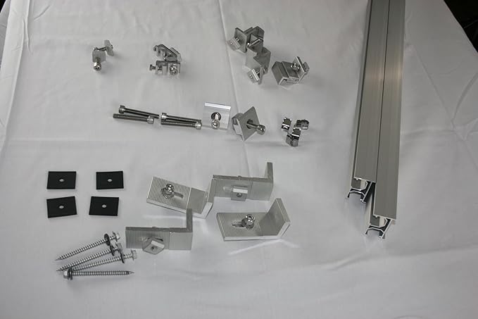 Solar Panel Mounting kit to Mount for 2 Solar Panels with Clamps L-Brackets &amp 88 Inch Rails