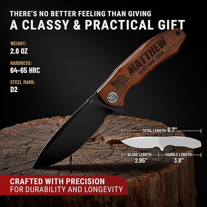 Custom Knife - Personalized Gifts for Men and Women - Engraved Gifts for Men Husband Boyfriend Wife Girlfriend - Customized Pocket Knives for Birthday Anniversary - Best Unique Present 6700 PS