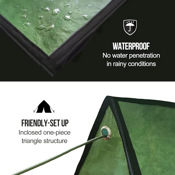 LYN Extra Large Zipper Reusable Survival Emergency Shelter TentThermal Waterproof Fireproof Lightweight Bugout with Paracord✚Stake for CampingFirst AidHiking&ampBushcraft