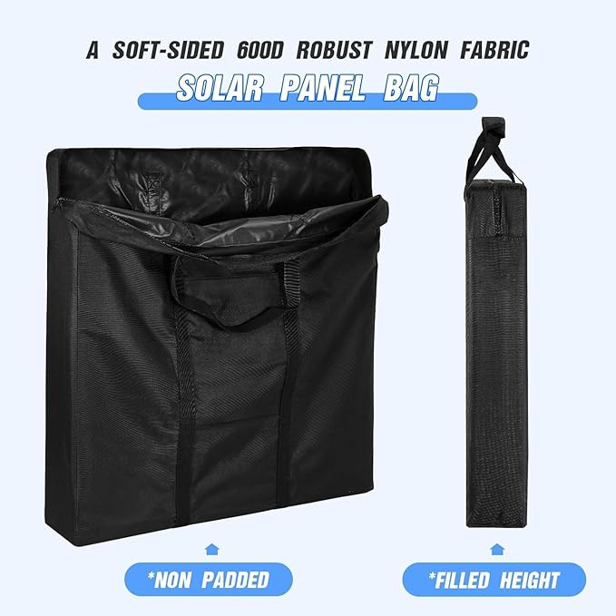 Solar Panel Storage Bag Waterproof and Dustproof Carrying Case with Pocket50 L x 5.1 W x 29 H(Bag Only)