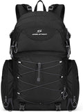 Maelstrom Hiking Backpack 40L Waterproof Camping Daypack for Men and Women Lightweight Travel Pack with Rain Cover (Black)