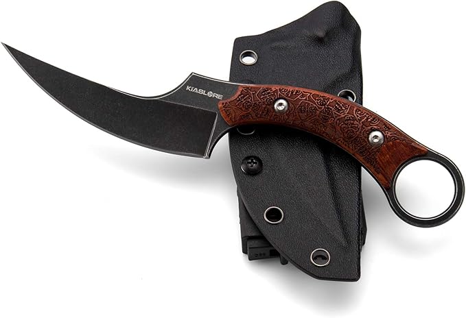 Outdoor Survival Fixed Blade Knives 440C Stainless Steel Field Knife Camping Knife G10 Anti-skidding Handle Tactical Knife with Sheath (Black)
