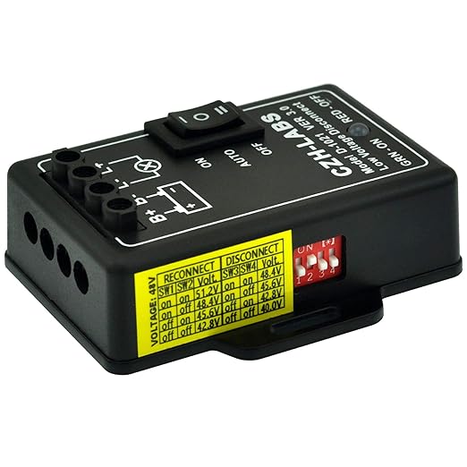 LVD Low Voltage Disconnect Module. (48V / 30Amp Black Rocker Switch Automatic Operation)