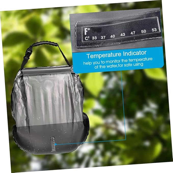 VANZACK Solar Shower Bag for Camping Hiking and Outdoor Activities Portable Water Storage with Shower Nozzle Olive Green Easy to Use for Beach and Travel
