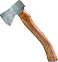 Armory Replicas™ Hand-Forged Damascus Steel Axe with Sheesham Wood Handle &amp Leather Sheath – 11.5 Compact Camping Axe