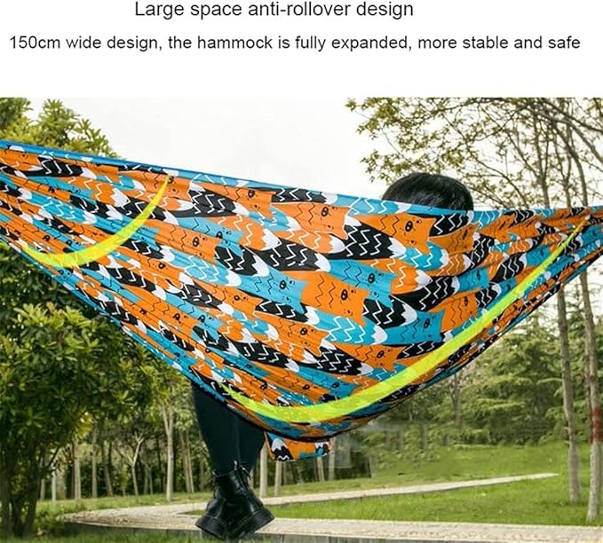 Portable Hammock Outdoor Swing Print Hammocks Backpacking &amp Camping Equipment Hammock That Holds 500lbs for Backpacking Beach (Color : E)