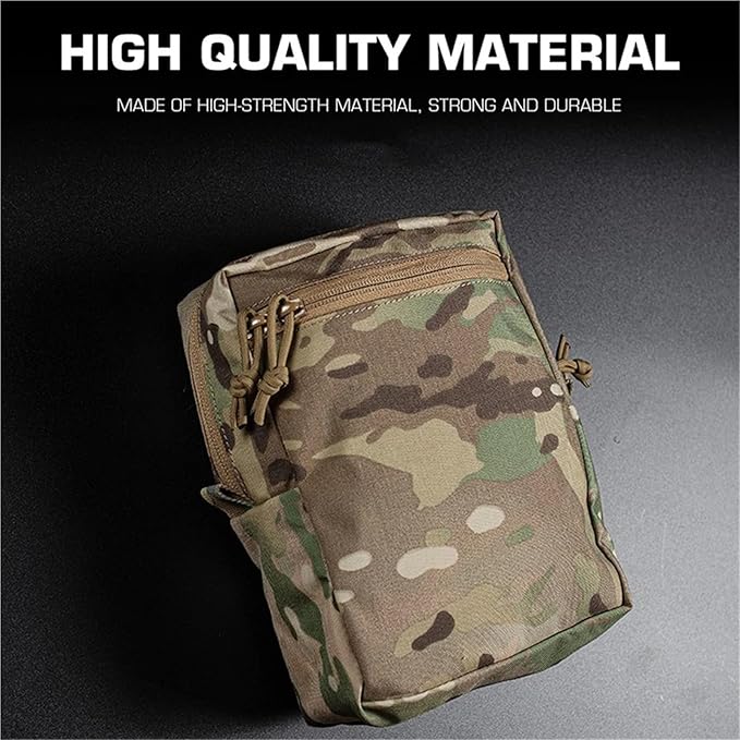 Tactical Tall GP Pouch - Large Capacity MOLLE General Purpose Utility Pack Abdominal/Back Panel Storage Bag for Hunting Tactical Gear(Wolf Grey)
