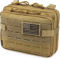 WYNEX Tactical Molle Admin Pouch of Laser Cut Design Utility Pouches Molle Attachment Military Medical EMT Organizer with Map Pocket EDC EMT Pack IFAK Tool Holder Universal U.S.A Patch Included