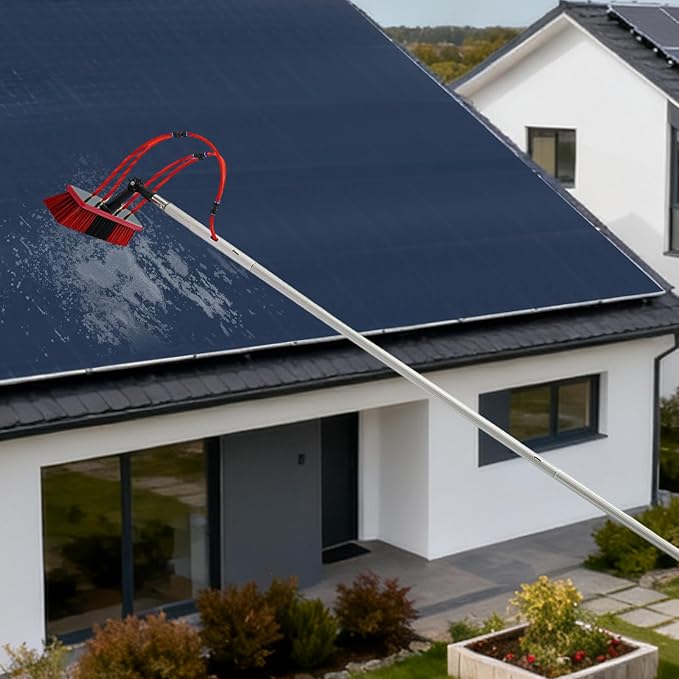 19.7Feet Reach Solar Panel Cleaning Brush &amp Pole Water Fed Pole KitSuitable for high Windows Cleaning Solar photovoltaic Panel Cleaning and Cleaning Cars Trucks Vans caravans Windows