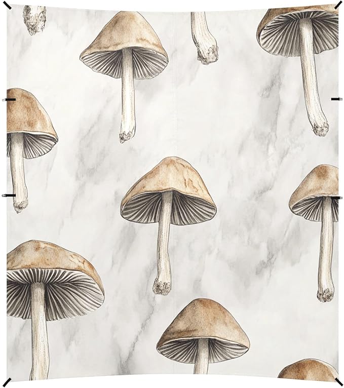 ALAZA Mushroom on Marble Beach Tent Sun Shelter Portable Canopy Sunshade for Outdoor Camping Picnics Backyard Fun 10x9 ft