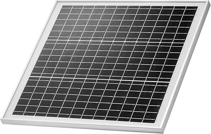 VEVOR 20W 12V Solar Panel Battery Charger Solar Battery Trickle Charger Maintainer with Built-in Controller &amp 0-60° Adjustable Pole Mount Bracket IP67 for Gate Fence Farm Lawn (Fit 1.5 - 3 Pol