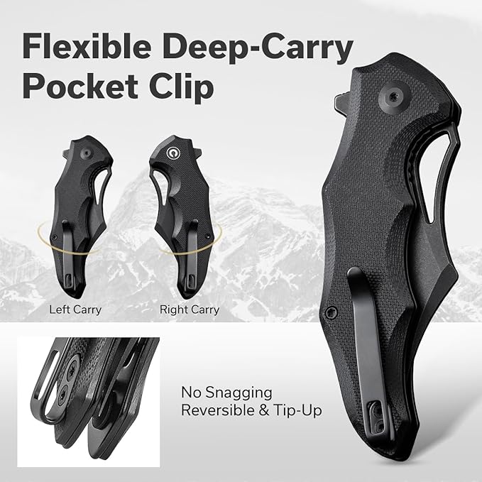 CIVIVI Chiro Pocket Knife for EDC Folding Knife with Flipper 3.1 14C28N Blade G10 Handle Utility Knife for Men Women C23046-1