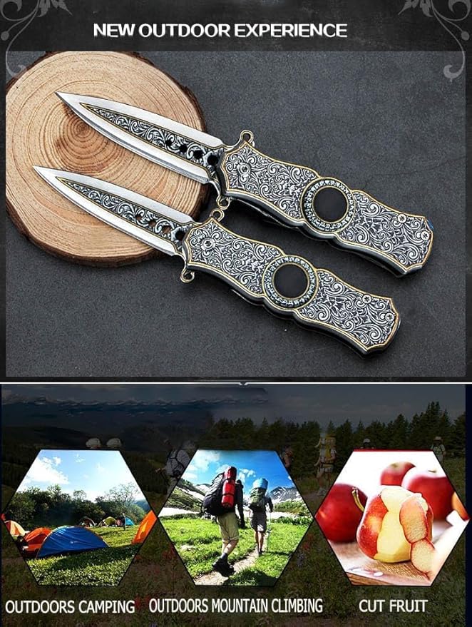 Premium Folding Knife – D2 Steel Portable Pocket Knife for Outdoor Camping Hiking EDC Survival and Gift