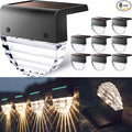 TIJNN Solar Deck Lights Outdoor Solar Fence Lights Waterproof Led for Outdoor Stairs Step YardPatio Decor Illumination - 8 Pack