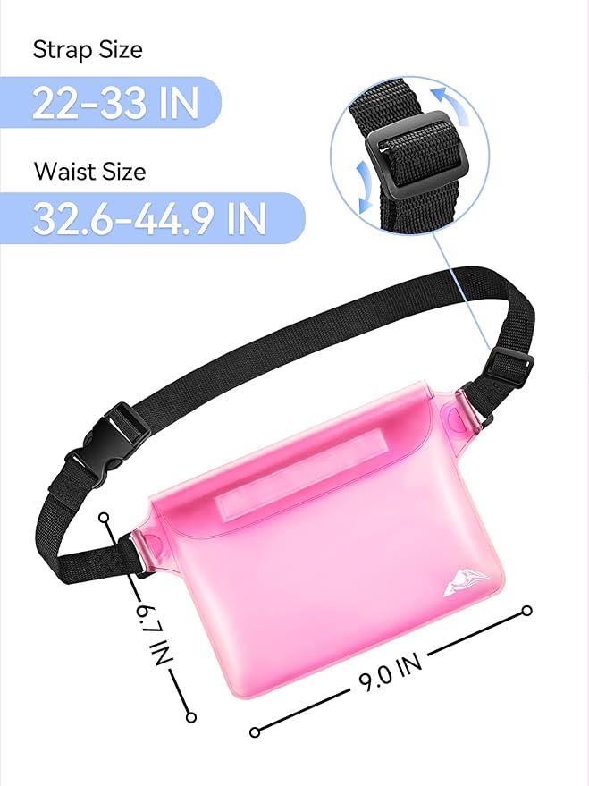 HEETA Waterproof Pouch Bag Screen Touch Sensitive Black &amp Pink Bundled with Waterproof Fish Scale Digital with Backlit LCD Display