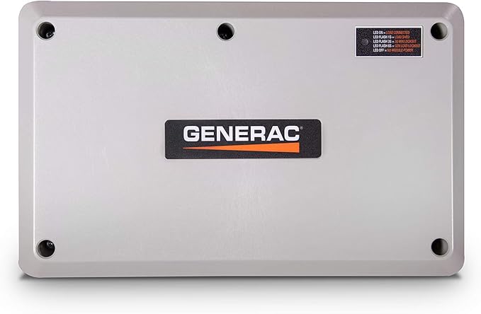 Generac 7006 100 Amp Load Manager - Efficient Load Prioritization and Wire-Free Technology for Reliable Power Management - Lock-Feature and LED Status Display for Convenient Operation - Gray