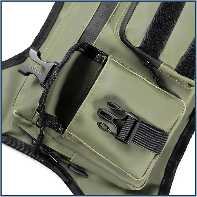 Genérico Men's Tactical Chest Bag Hydration Vest Backpack with Multi-pocket Compatible for Cycling Hiking Camping Travel(Green)