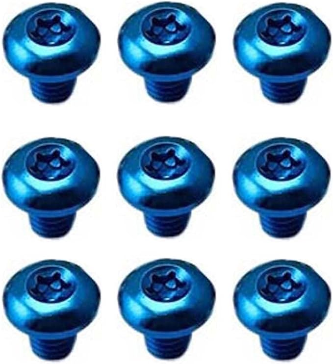 9PCS Titanium T10 Torx Screws with M3.5 Thread Fit for Pocket Knife Handle and Scales Handle DIY Replacement Accessory(Blue)