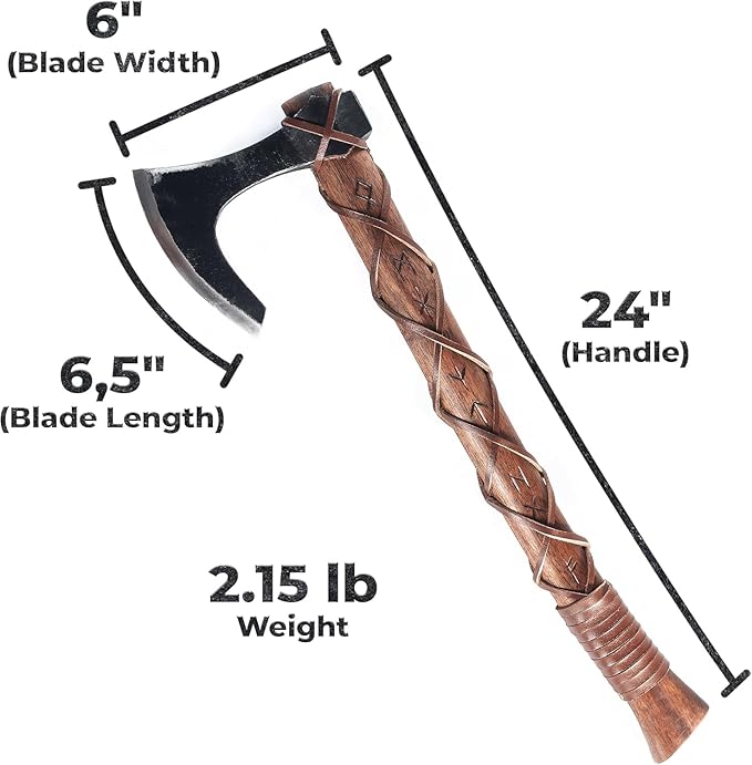 VK Two Handed Large Berserker Axe Large Norse AxesScandinavian Style Viking Axe Double Headed ax Real Battle ax Wood Handle self Defense Weapons War Hatchet