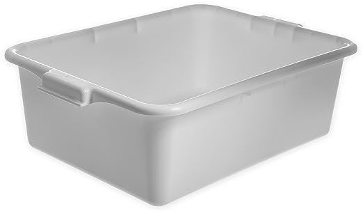 Carlisle FoodService Products N4401102 Comfort Curve™ Ergonomic Wash Basin Tote Box 7 Deep White (Pack of 12)
