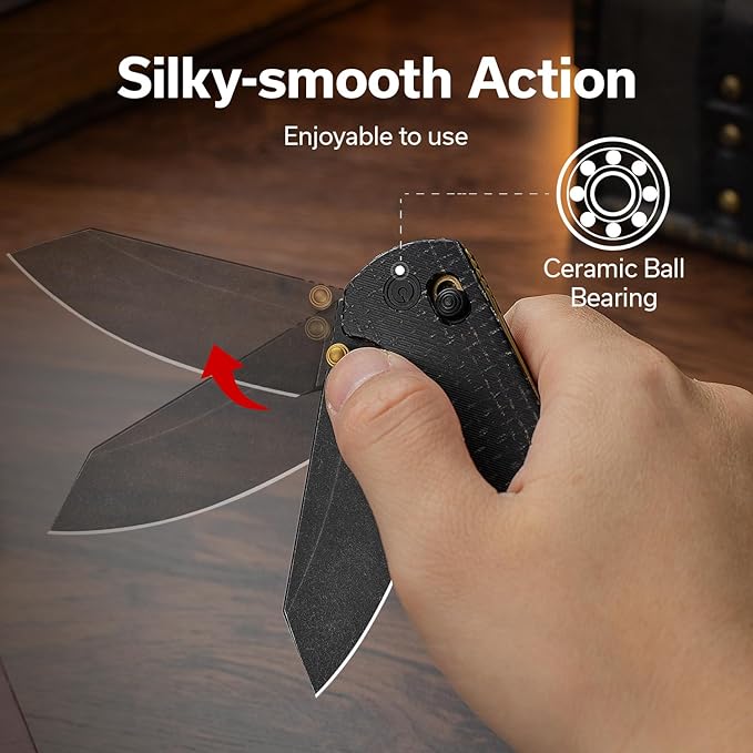 CIVIVI Yonder Folding Pocket Knife for EDC Crossbar Lock Knife with 2.88 14C28N Blade Micarta Handle Small Lightweight Knife Gifts for Men Women Camping Hiking Designed by Zac Whitmore C23073B-2