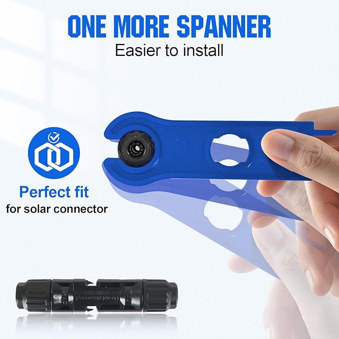 ECO-WORTHY Solar Crimper Tool Kit 13 PCS Solar Tools - a Crimper 10 Pairs of Solar Connectors 2 Pairs of Solar Connector Spanner Wrench for Solar Panel Cable Assembly and Installation