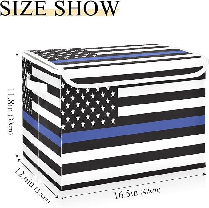 USA Storage Boxes with Lids Collapsible Storage Organizer Large Fabric Storage for Home Studyroom Office