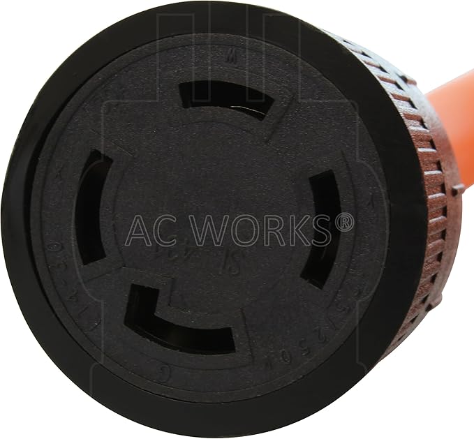 AC WORKS Generator to Transfer Switch L14-30 Inlet Box Adapter (TT-30 RV 30Amp to L14-30 Flexible)